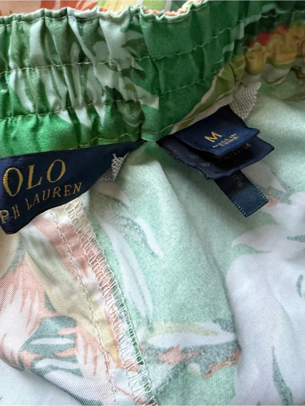 Polo by Ralph Lauren Green Topical Floral 9” Swim‎ Shorts,M